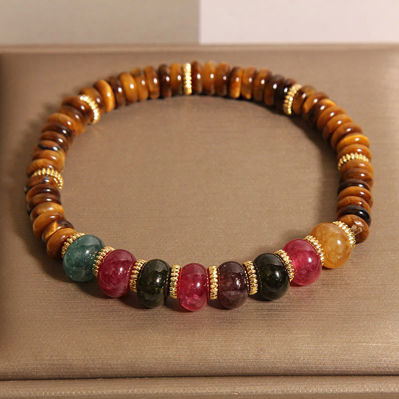 Buddha Stones Natural Tiger Eye Tourmaline Strength Bracelet - image 3