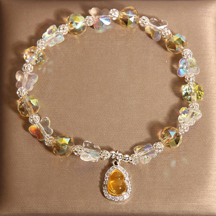 Buddha Stones Butterfly Gourd Amethyst Citrine Labradorite Balance Bracelet - Citrine(Wrist Circumference: 18cm) - image 5