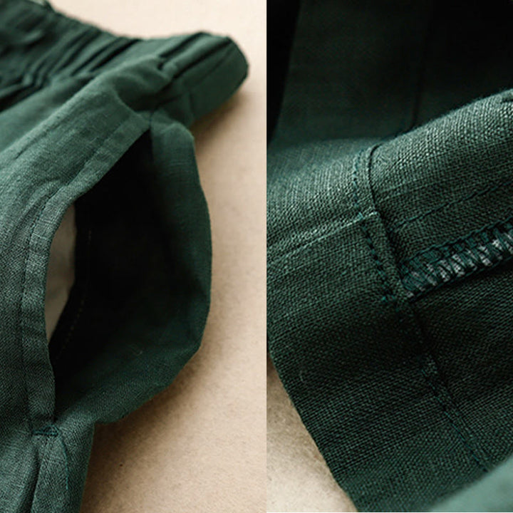 Buddha Stones Summer Elastic Waist Women's Capri Cropped Wide Leg Pants With Pockets - image 25