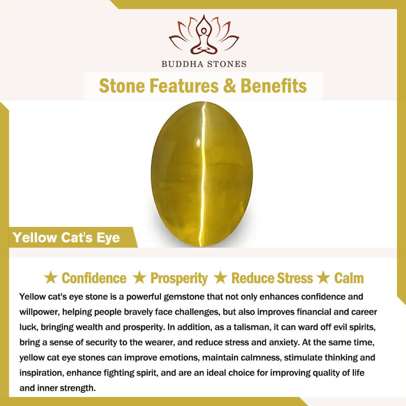 Buddha Stones Aquamarine Yellow Cat's Eye Stone Flower Peace Bracelet - image 8