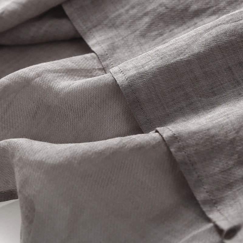 Buddha Stones Casual Embroidery Split Three Quarter Sleeve Cotton Linen Midi Dress - image 15