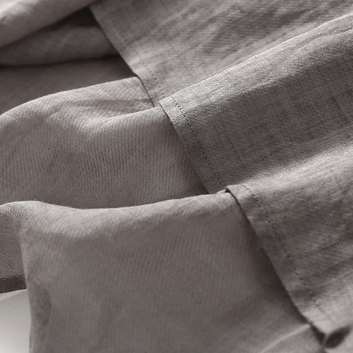 Buddha Stones Casual Embroidery Split Three Quarter Sleeve Cotton Linen Midi Dress - image 15