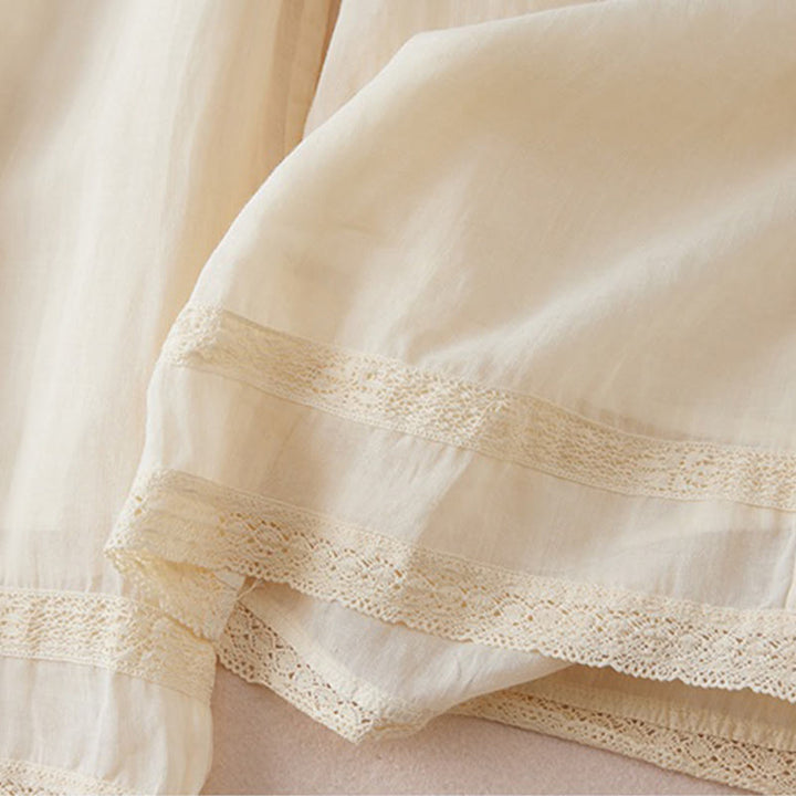 Buddha Stones Casual Lining Design Cotton Women's 7-8 Length Wide Leg Pants With Pockets - image 2