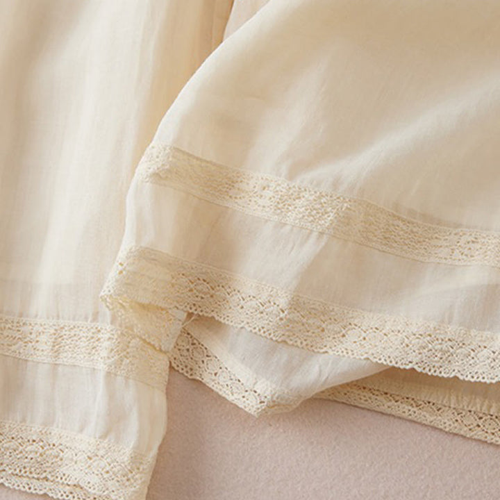 Buddha Stones Casual Lining Design Cotton Women's 7-8 Length Wide Leg Pants With Pockets - image 6