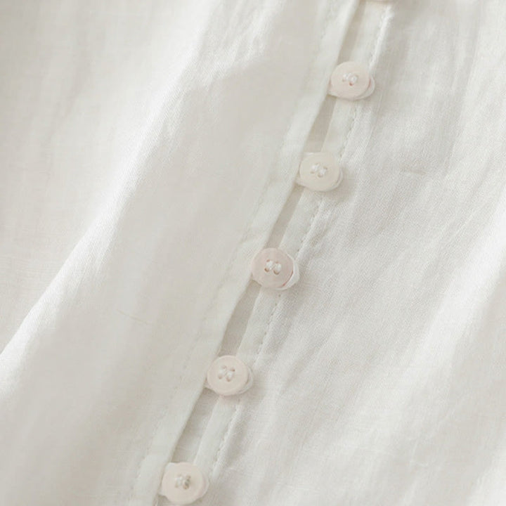 Buddha Stones Embroidery Button-down Women's Shirt - image 12