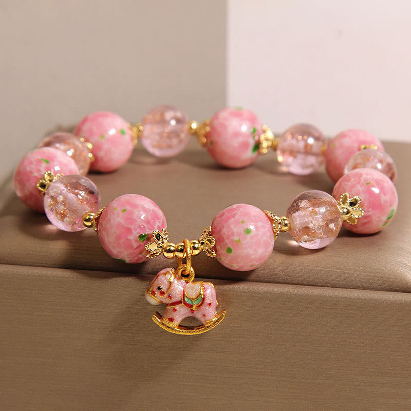 Buddha Stones Rocking Year Of The Horse Liuli Bracelet - image 1