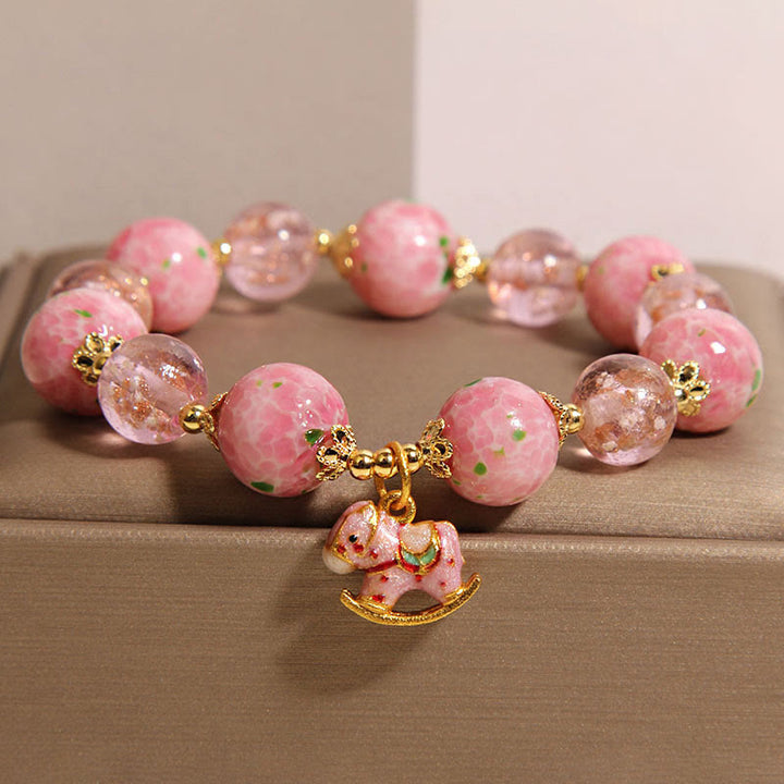 Buddha Stones Rocking Year Of The Horse Liuli Bracelet - image 2