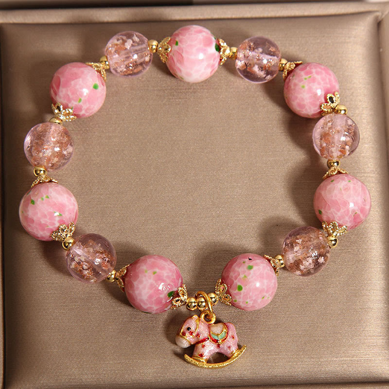 Buddha Stones Rocking Year Of The Horse Liuli Bracelet - image 3