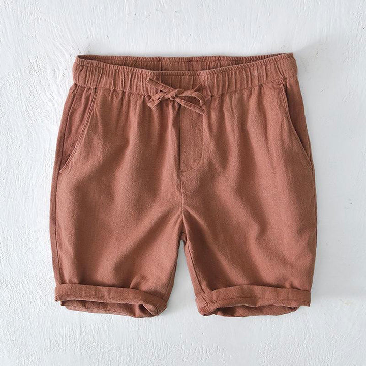 Buddha Stones Summer Solid Color Drawstring Elastic Waist Men's Cotton Linen Shorts With Pockets - SandyBrown - US/UK/AU44，EU54 (4XL) - image 33