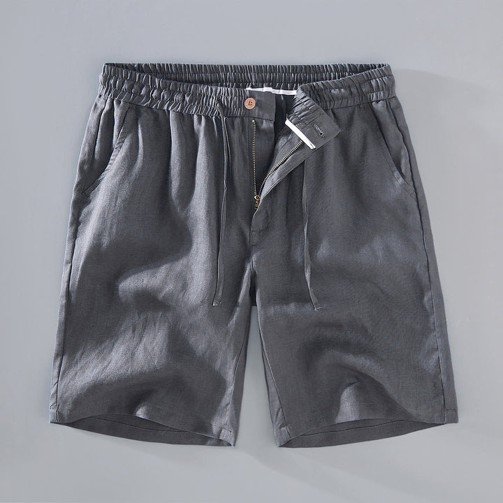 Buddha Stones Summer Solid Color Drawstring Button Design Men's Linen Shorts With Pockets - DimGray - US/UK/AU42，EU52 (3XL) - image 12