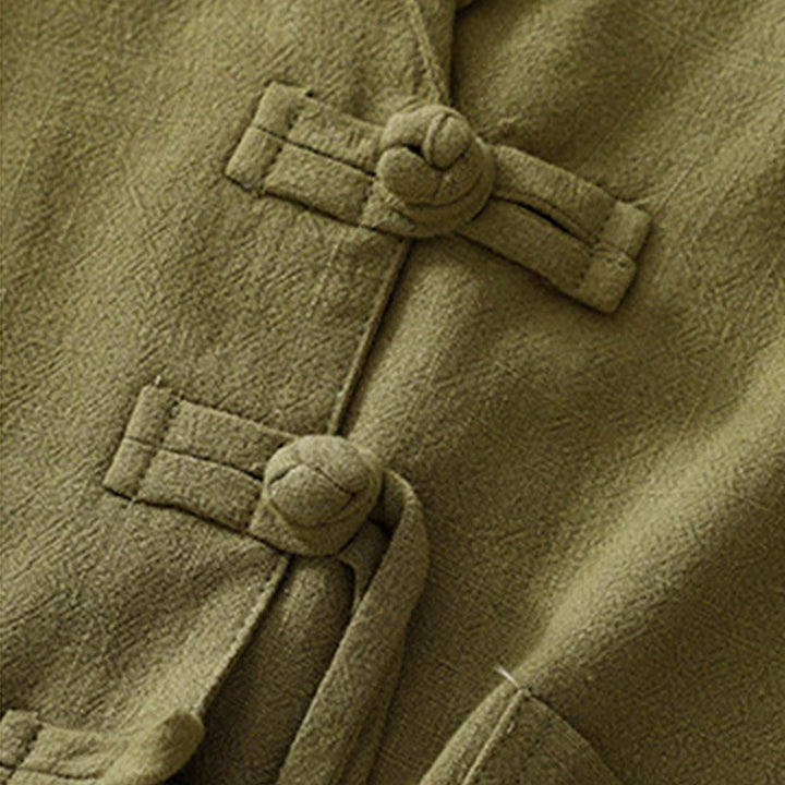 Buddha Stones Women's Cotton Linen Frog-Button Long Sleeve Jacket With Pockets - image 9