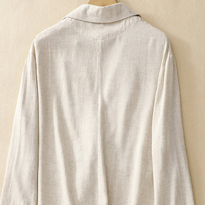 Buddha Stones Women's Cotton Linen Frog-Button Long Sleeve Jacket With Pockets - image 19