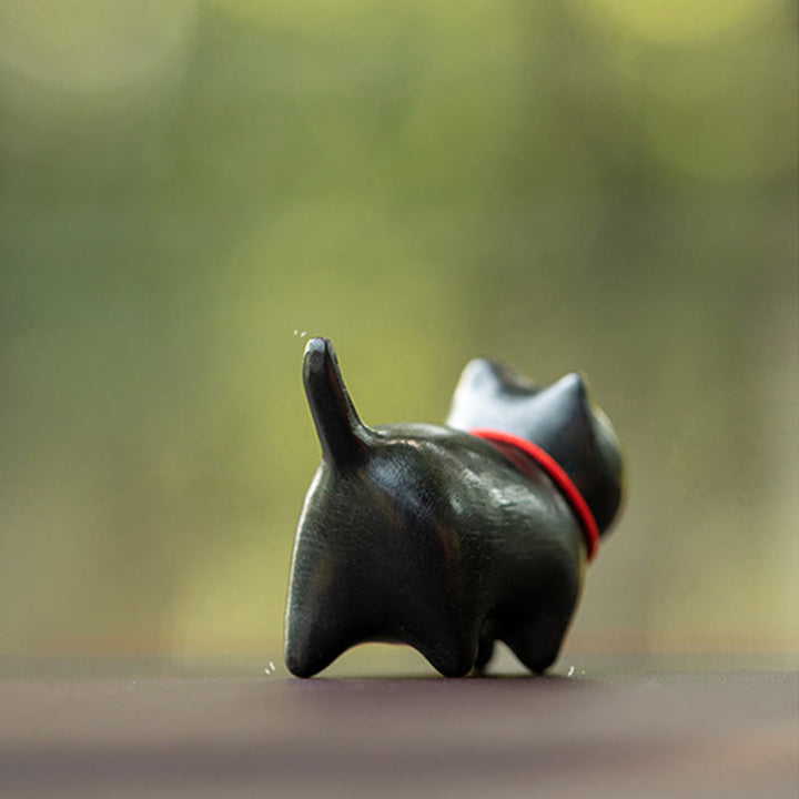 Buddha Stones Green Sandalwood Small Leaf Red Sandalwood Cute Cat Animals Soothing Peace Decoration - image 11