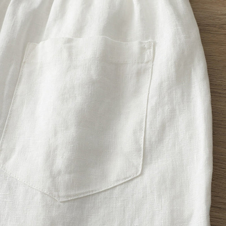 Buddha Stones Casual Retro Plain Women's Cotton Wide Leg Pants With Pockets Zipper - image 10