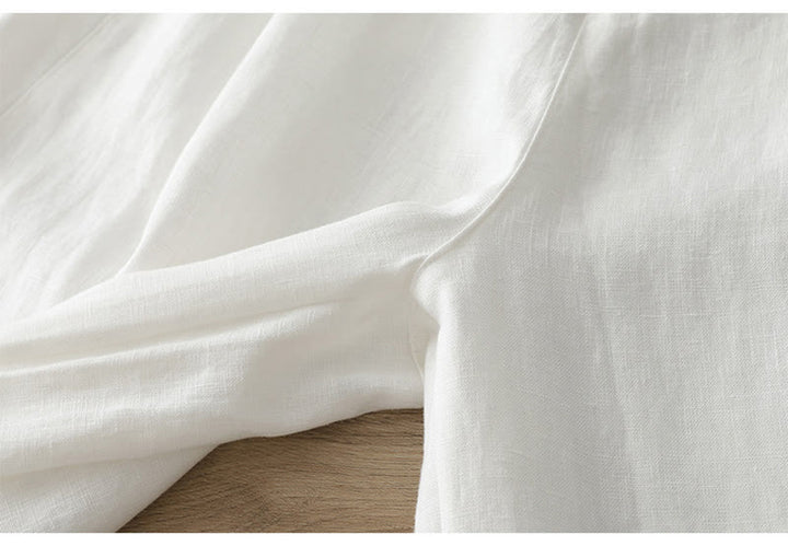 Buddha Stones Casual Retro Plain Women's Cotton Wide Leg Pants With Pockets Zipper - image 12