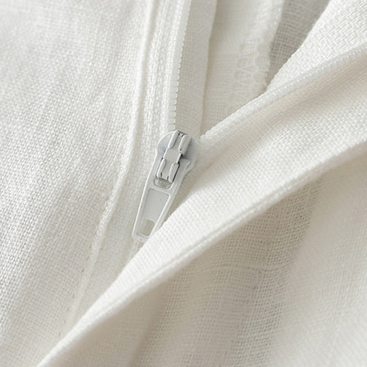 Buddha Stones Casual Retro Plain Women's Cotton Wide Leg Pants With Pockets Zipper - image 11