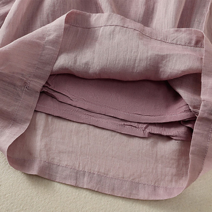 Buddha Stones Commute Embroidery Drawstring Women's Cotton Wide Leg Pants With Pockets - image 41