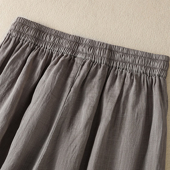 Buddha Stones Commute Embroidery Drawstring Women's Cotton Wide Leg Pants With Pockets - image 47