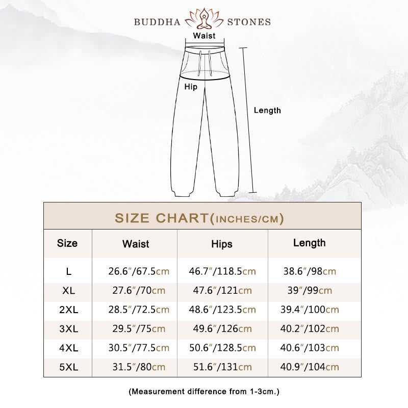 Buddha Stones Simple Drawstring Design Linen Men's Pants With Pockets - image 3