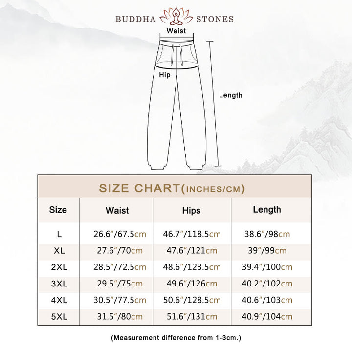 Buddha Stones Simple Drawstring Design Linen Men's Pants With Pockets - image 3