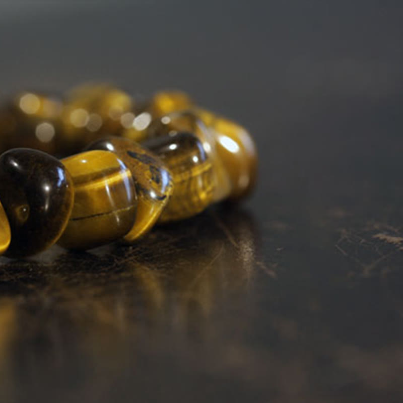 Buddha Stones Tiger Eye Irregular Blocks Courage Bracelet - image 9