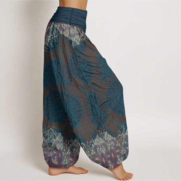 Buddha Stones Pure Cotton Casual Lycoris Radiata Mandala Pattern Women's Elastic Waist Harem Pants - image 2
