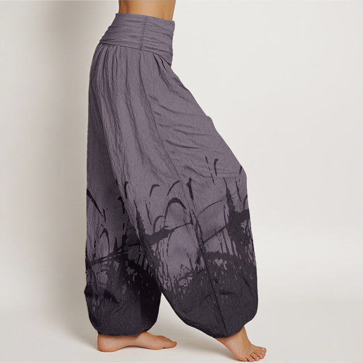 Buddha Stones Pure Cotton Wild Grass Pattern Women's Elastic Waist Harem Pants - image 10