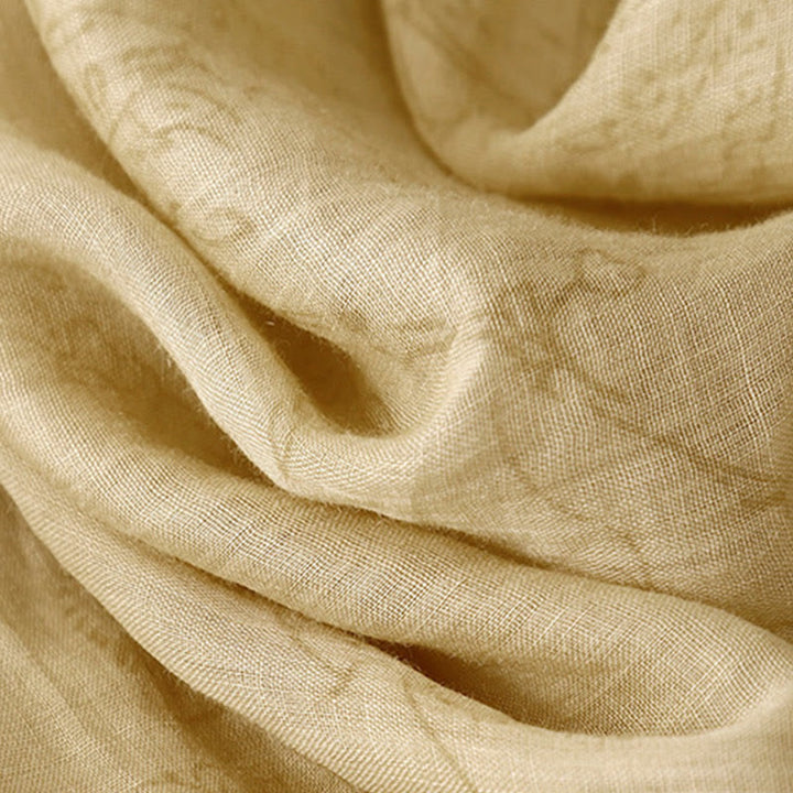 Buddha Stones Summer V-Neck Lace-up Short Sleeve Cotton Linen Women's Midi Dress With Pockets - image 9