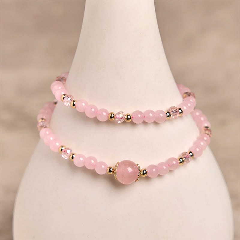 Buddha Stones Natural Citrine Pink Crystal Beads Pleasure Creativity Double Layer Bracelet - image 7