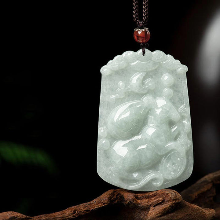 Buddha Stones Natural Jade 12 Chinese Zodiac Abundance Amulet Pendant Necklace - Rat - image 10