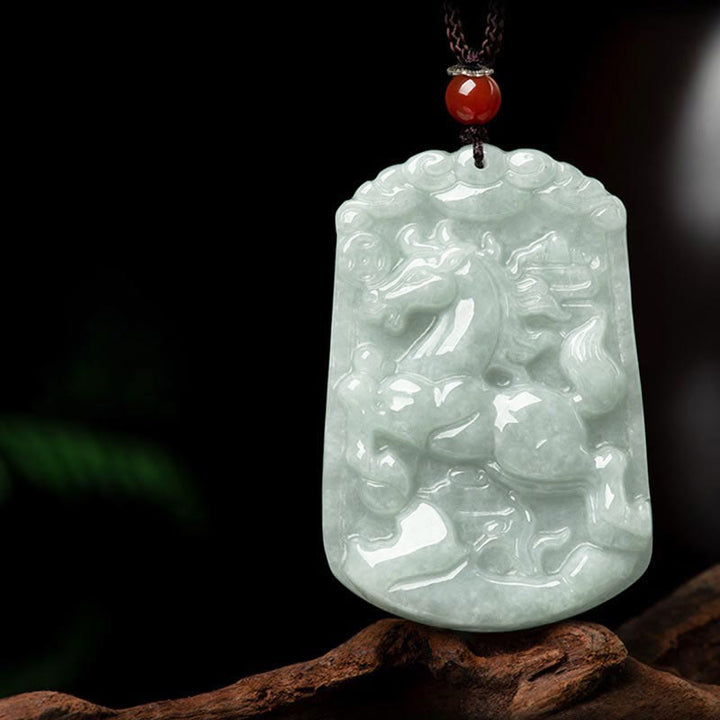 Buddha Stones Natural Jade 12 Chinese Zodiac Abundance Amulet Pendant Necklace - image 7