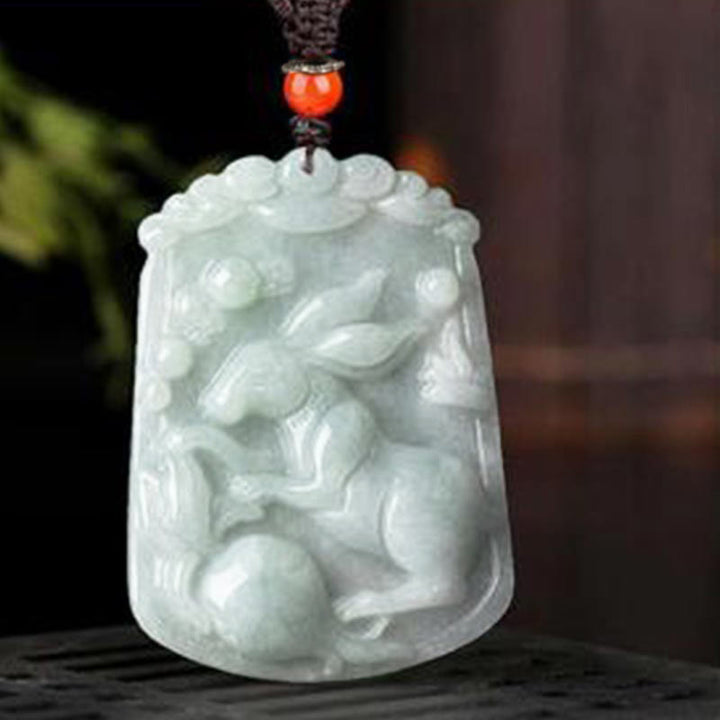 Buddha Stones Natural Jade 12 Chinese Zodiac Abundance Amulet Pendant Necklace - image 16