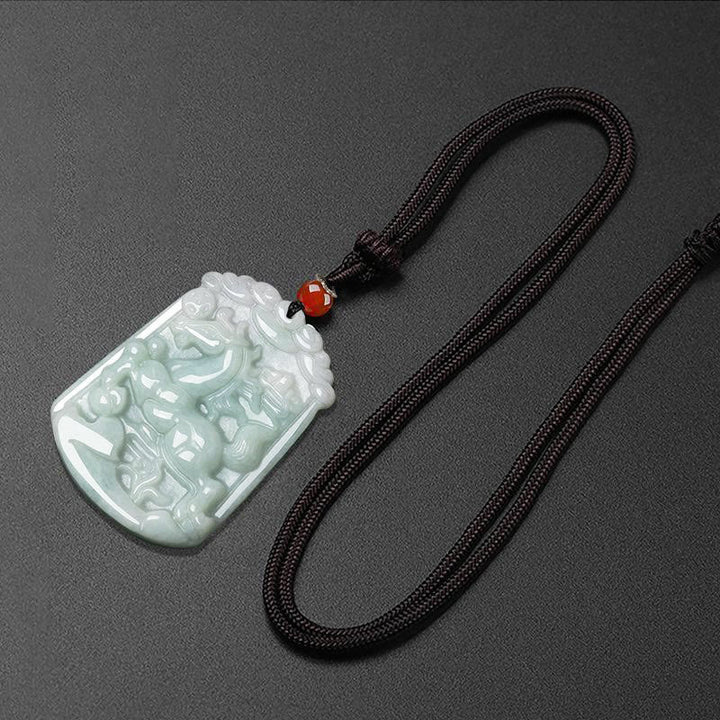 Buddha Stones Natural Jade 12 Chinese Zodiac Abundance Amulet Pendant Necklace - image 19