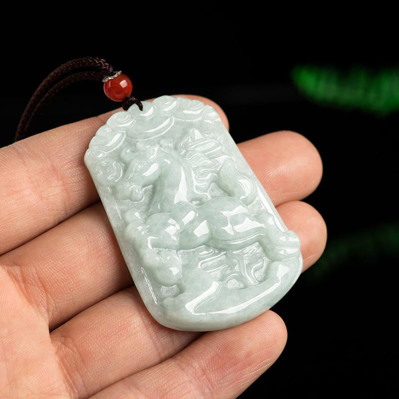 Buddha Stones Natural Jade 12 Chinese Zodiac Abundance Amulet Pendant Necklace - image 8