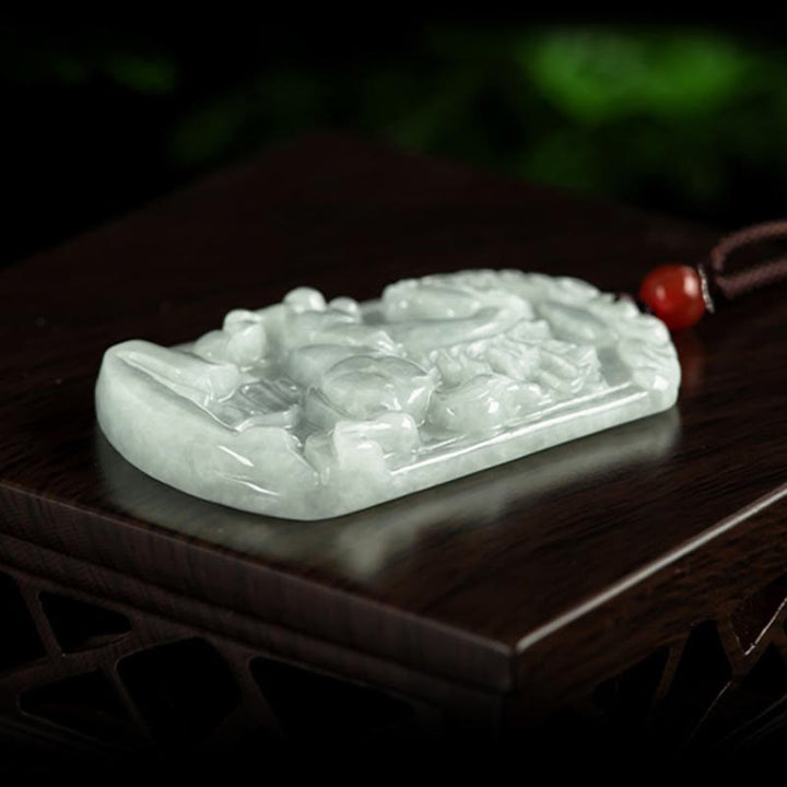 Buddha Stones Natural Jade 12 Chinese Zodiac Abundance Amulet Pendant Necklace - image 9