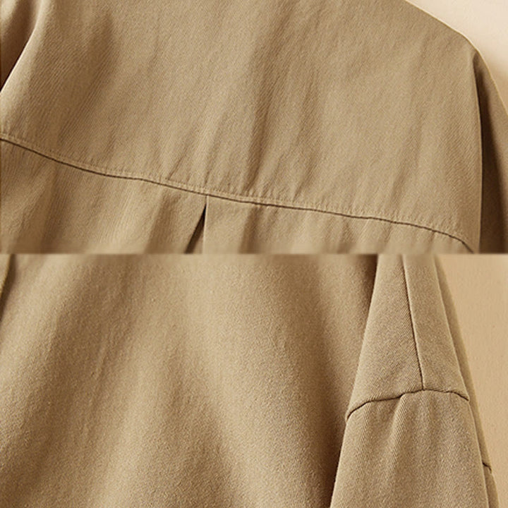 Buddha Stones Fall Irregular Design Long Sleeve Women's Cotton Linen Lapel Jacket With Pockets - image 6