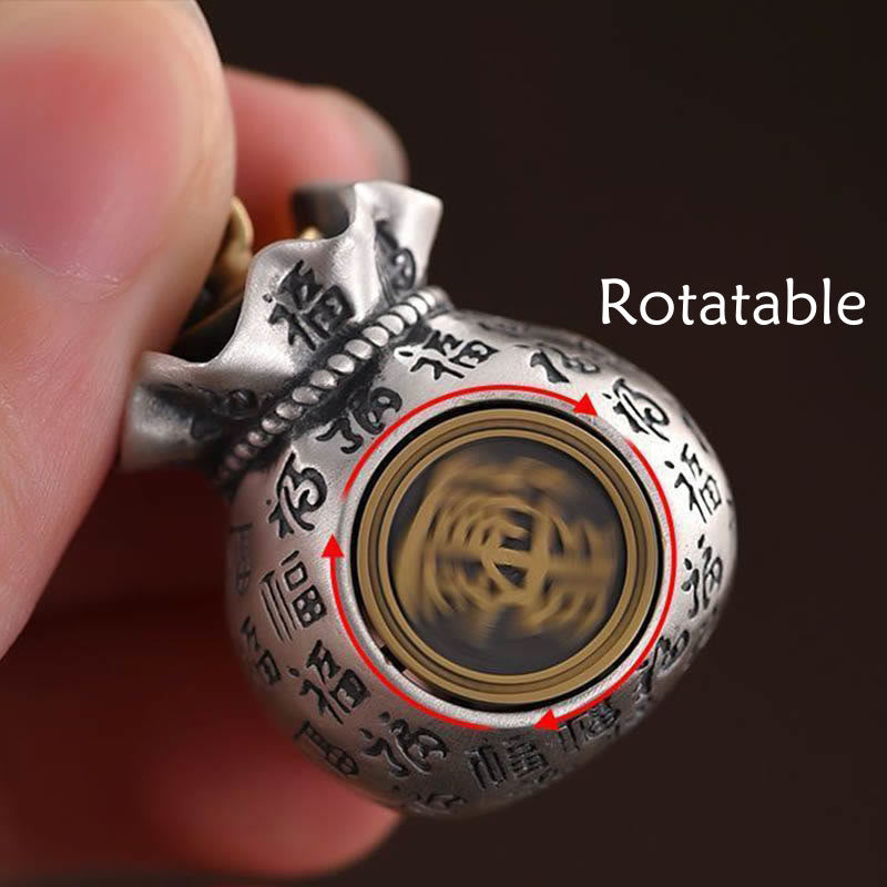 Buddha Stones Fu Character Money Bag Making Money Every Day Fortune Key Chain - image 5