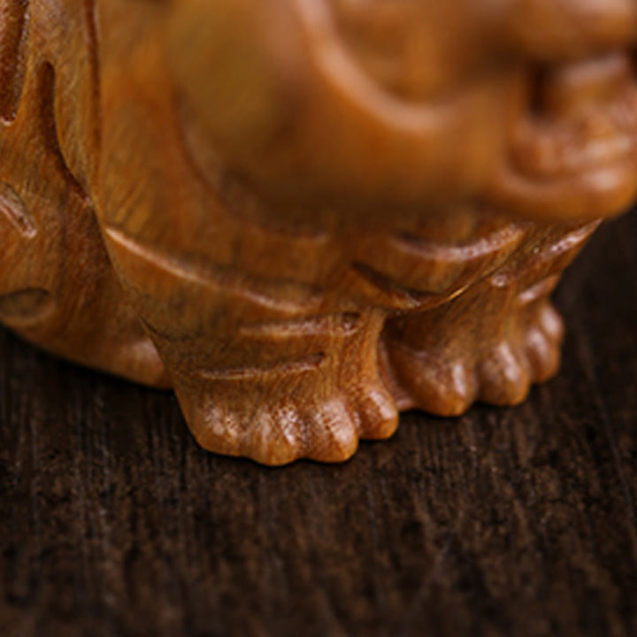 Buddha Stones Green Sandalwood Cute Tiger Animals Positive Decoration - image 9