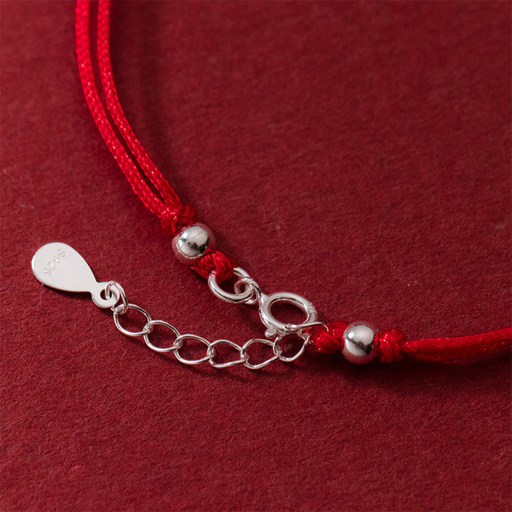 Buddha Stones 925 Sterling Silver Hollow Copper Coin Luck String Bracelet - image 4