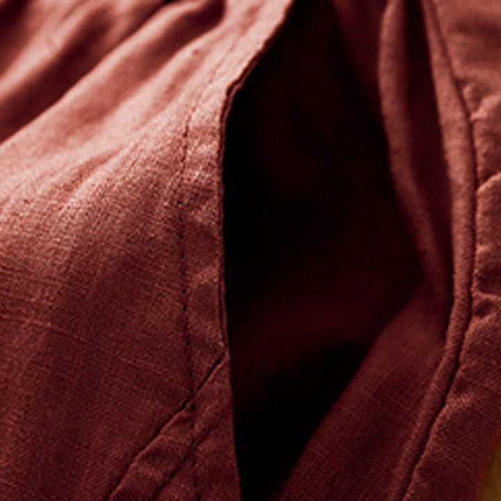 Buddha Stones Casual Plain Cropped Pants Women's Cotton Linen Harem Pants With Pockets - image 16