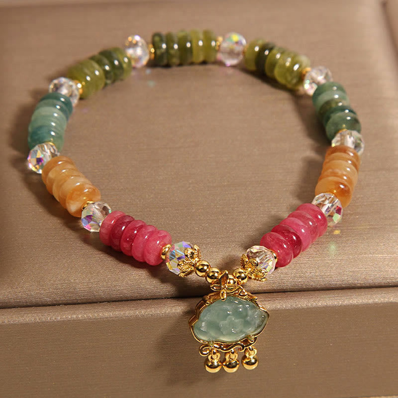 Buddha Stones Colorful Abacus Beads Auspicious Cloud Tourmaline Positive Bracelet - image 5