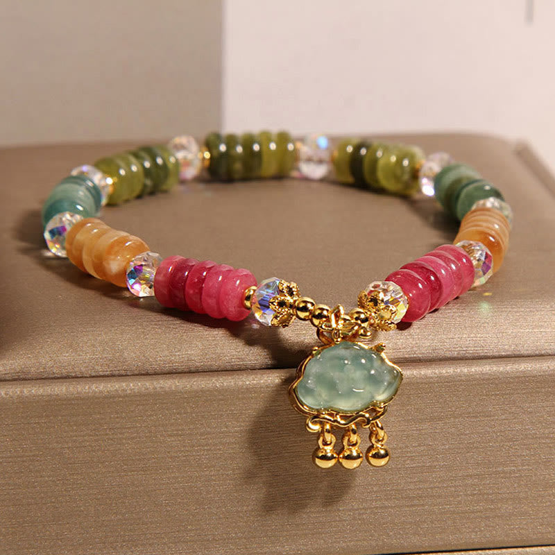 Buddha Stones Colorful Abacus Beads Auspicious Cloud Tourmaline Positive Bracelet - image 2