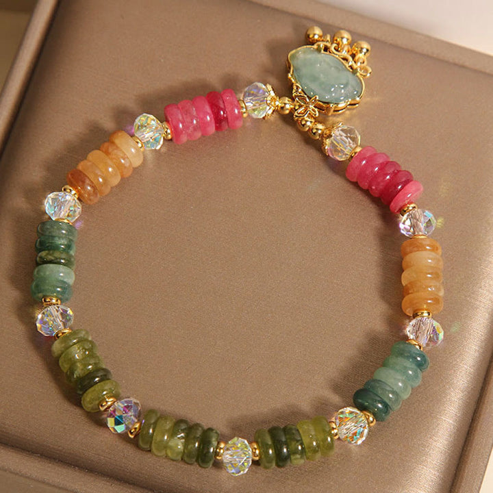 Buddha Stones Colorful Abacus Beads Auspicious Cloud Tourmaline Positive Bracelet - image 4