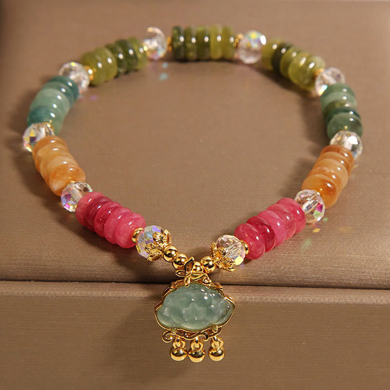 Buddha Stones Colorful Abacus Beads Auspicious Cloud Tourmaline Positive Bracelet - image 3