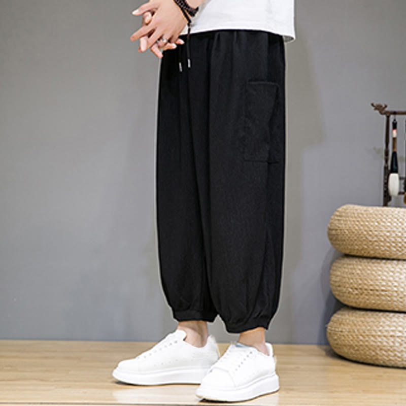 Buddha Stones Casual 7-8 Length Cropped Men's Harem Pants With Side Pockets - image 11