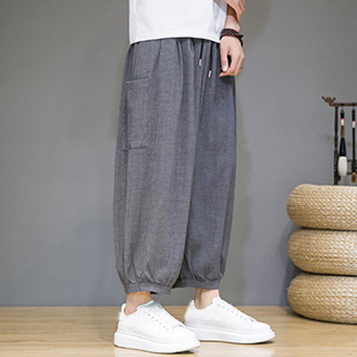 Buddha Stones Casual 7-8 Length Cropped Men's Harem Pants With Side Pockets - image 19