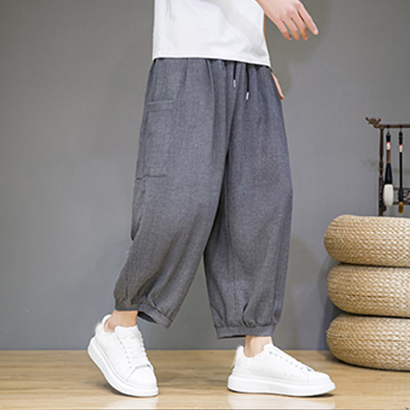 Buddha Stones Casual 7-8 Length Cropped Men's Harem Pants With Side Pockets - image 18