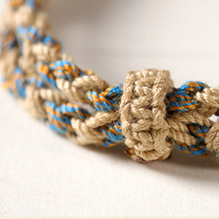 Buddha Stones Handmade Tibetan Dzi Bead Wealth Protection Braided String Bracelet - image 9