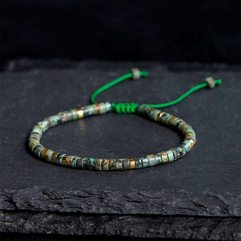 Buddha Stones Turquoise Purification Spacer Bead Bracelet - image 1