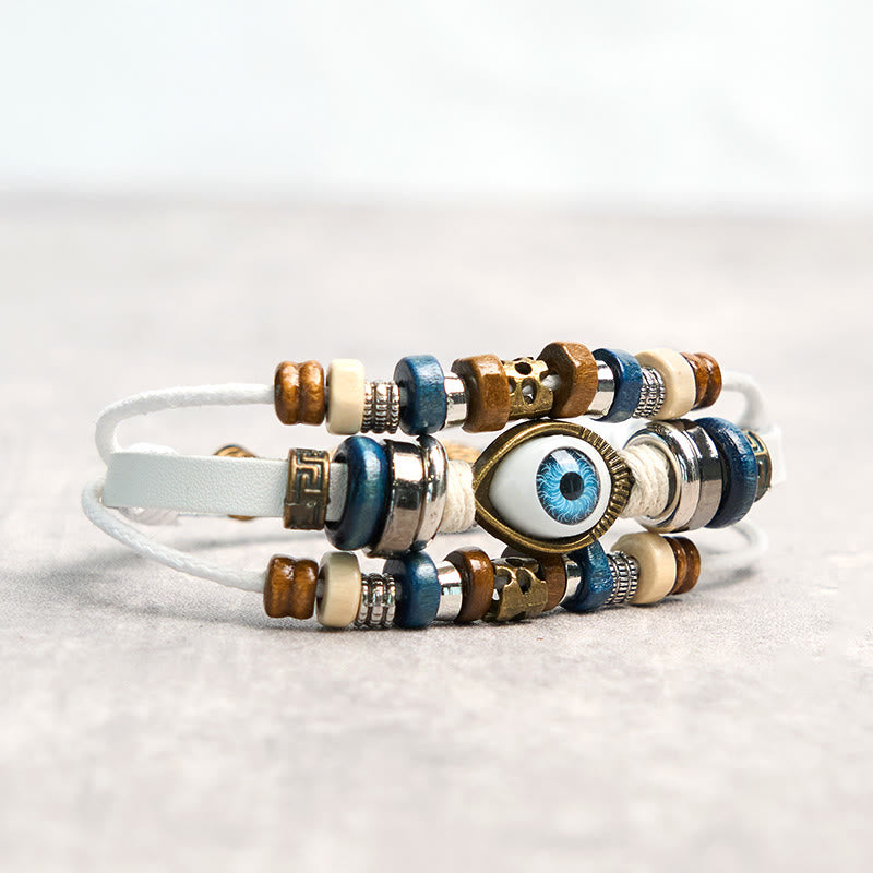 Buddha Stones Tibetan Evil Eye Leather Adjustable Protection Bracelet - image 55